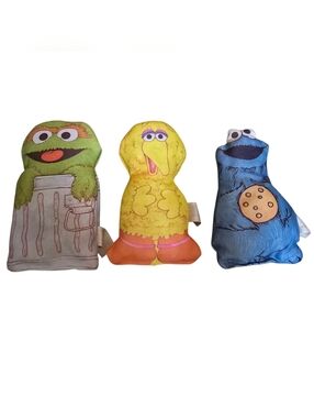 Retro Sesame Street "Soft-Squeak" Character Rattles